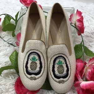 Mara & Mine M&M pineapple shark raffia flats 9